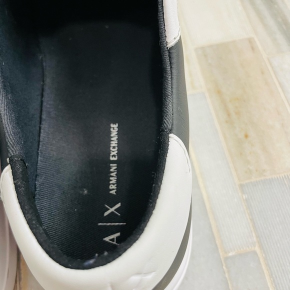 AX Armani Exchange XDX027XCC14 Black and White Sneakers with Gold Accents 7M - Picture 6 of 15
